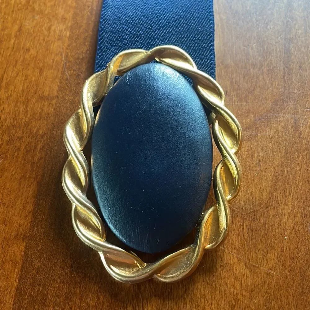Vintage Nan Lewis Navy Stretch Belt